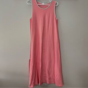 LAKE Pima Cotton Midi Tank Gown- Hibiscus Stripe